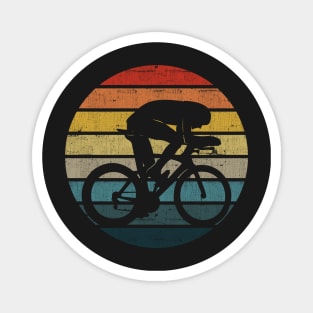 Bicyclist Silhouette On A Distressed Retro Sunset product Magnet